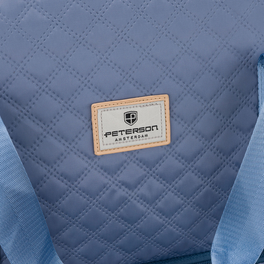 Trainings-Tasche aus Polyester in blauer Farbe, zweigeteilt und mit Reißverschluss verschließbar - Peterson – Bild 12