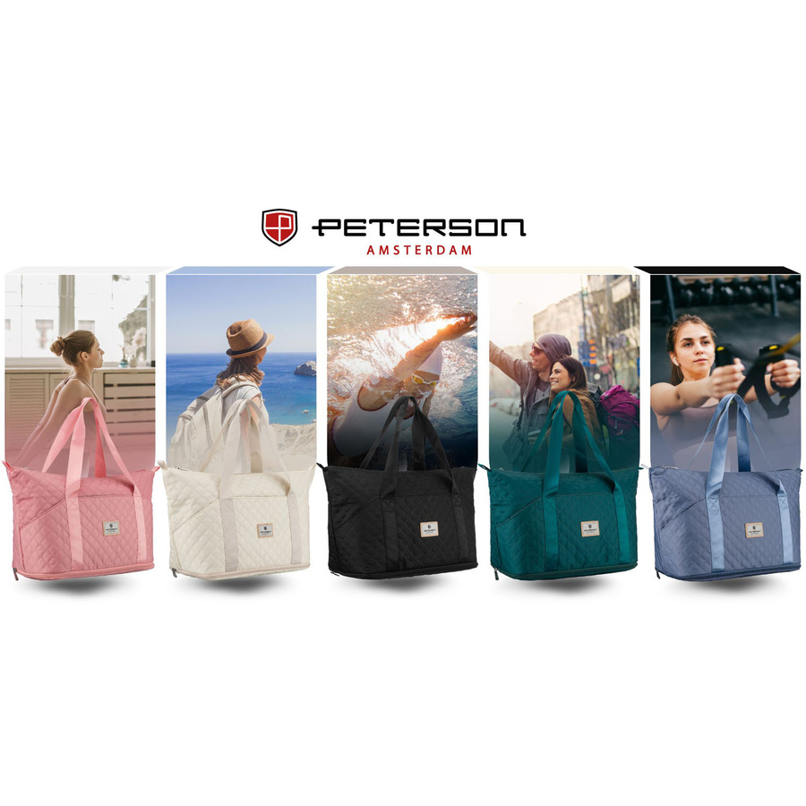 Trainings-Tasche aus Polyester in Blau, ausgestattet mit einem Griff für den Koffer - Peterson – Bild 21