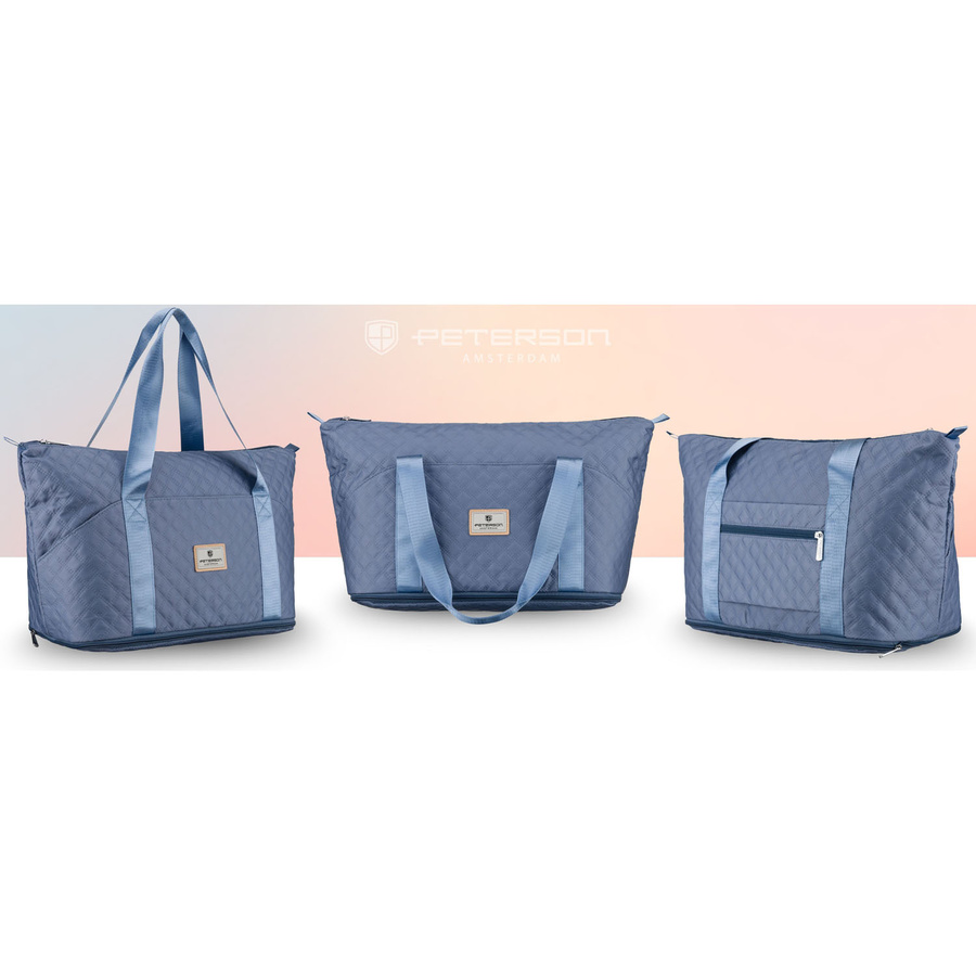 Trainings-Tasche aus Polyester in Blau, ausgestattet mit einem Griff für den Koffer - Peterson – Bild 12