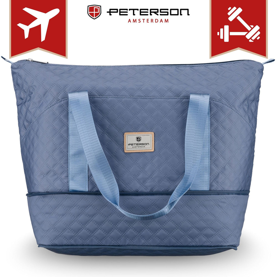 Trainings-Tasche aus Polyester in Blau, ausgestattet mit einem Griff für den Koffer - Peterson – Bild 4