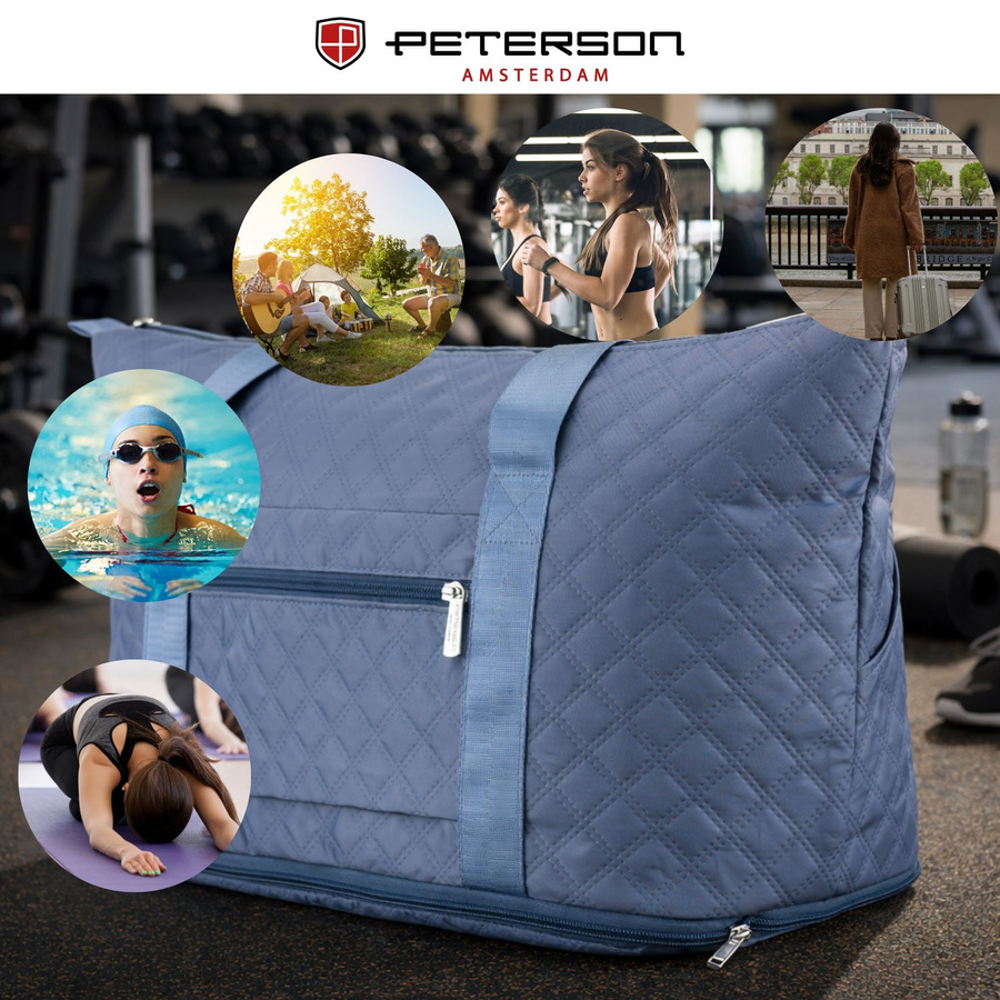 Trainings-Tasche aus Polyester in Blau, ausgestattet mit einem Griff für den Koffer - Peterson – Bild 9
