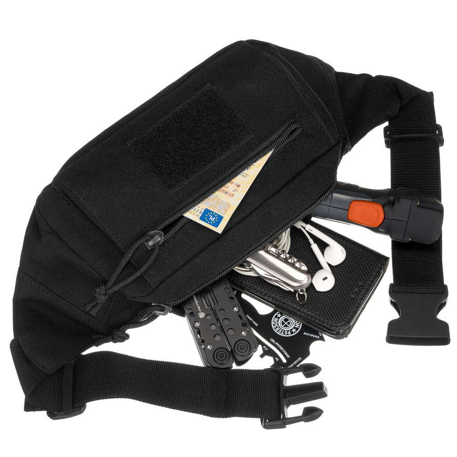 Schwarze Bauchtasche – taktische Gürteltasche mit Reißverschluss – Peterson – Bild 6