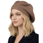 Universeller Damen-Barett aus Acryl in Dunkelbeige - Peterson