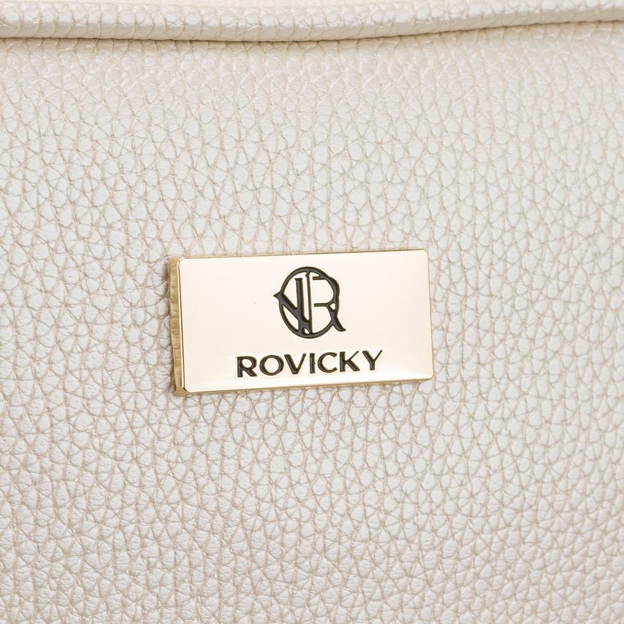 Praktische Kosmetiktasche aus Öko-Leder in Hellbeige – Rovicky – Bild 5