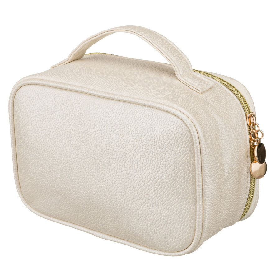 Praktische Kosmetiktasche aus Öko-Leder in Hellbeige – Rovicky – Bild 3