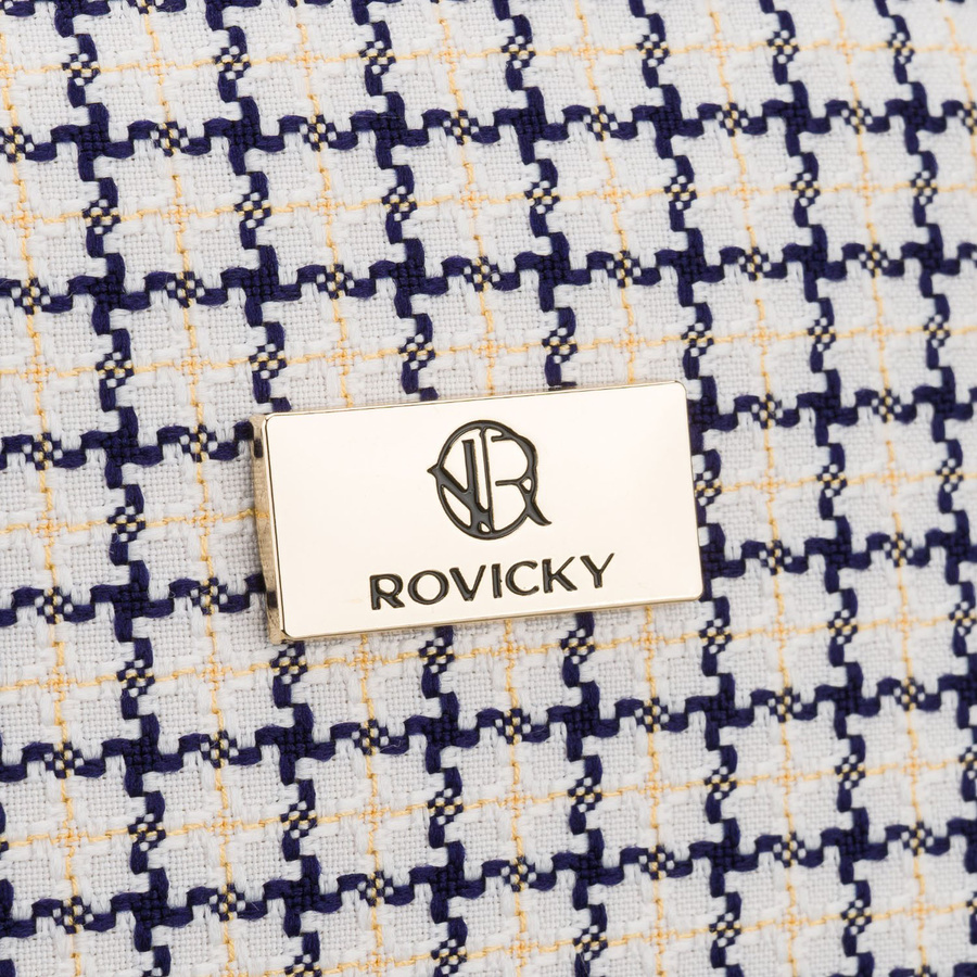 Beige-blaues Damen-Kosmetiktäschchen mit Karomuster, mit Reißverschluss – Rovicky – Bild 7