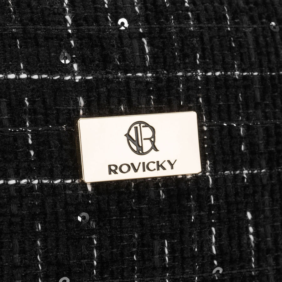 Schwarze Damen-Kosmetiktasche mit Karomuster aus synthetischem Material, ein Fach – Rovicky – Bild 4