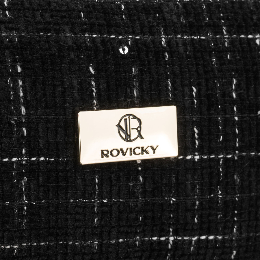 Schwarze, geräumige Damen-Kosmetiktasche aus Synthetikmaterial, mit Reißverschluss – Rovicky – Bild 4