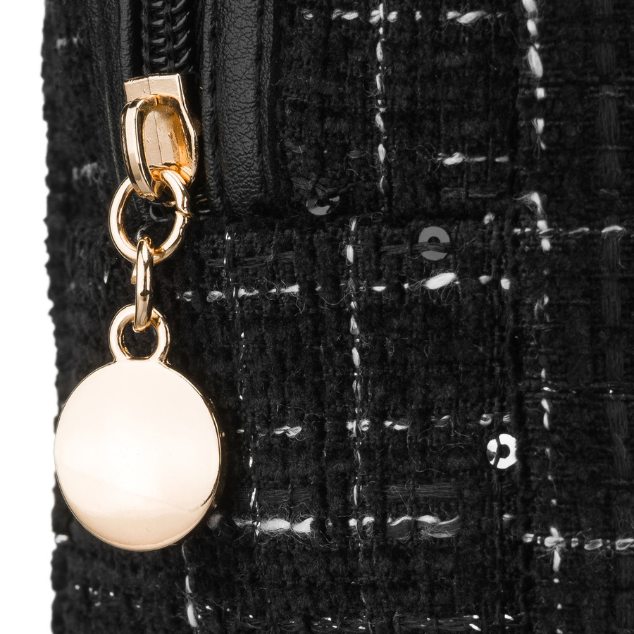 Schwarze, geräumige Damen-Kosmetiktasche aus Synthetikmaterial, mit Reißverschluss – Rovicky – Bild 6