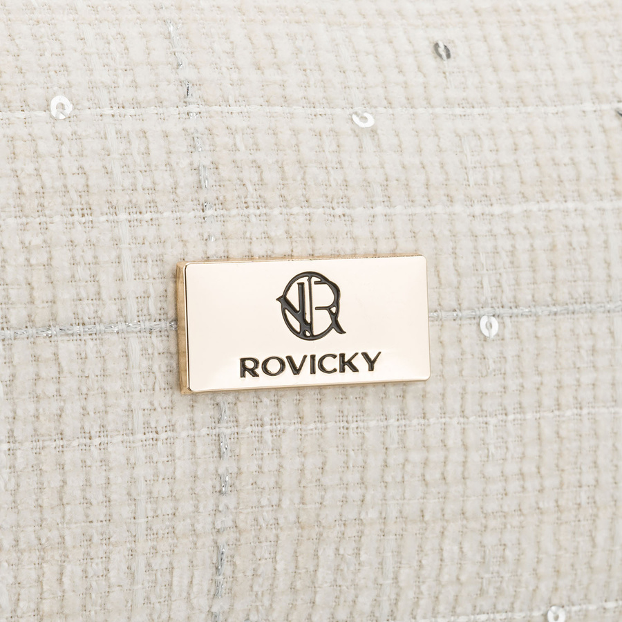 Geräumige Damen-Kosmetiktasche aus synthetischem Material in Beige, mit Reißverschluss – Rovicky – Bild 4