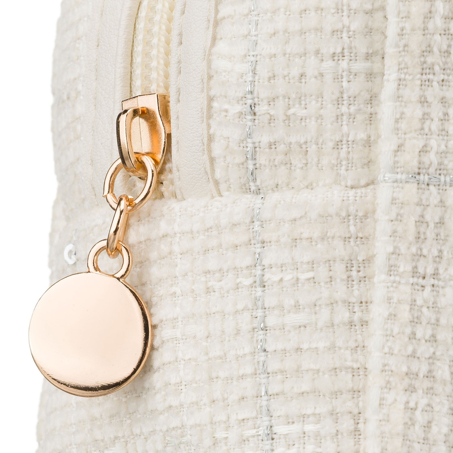 Geräumige Damen-Kosmetiktasche aus synthetischem Material in Beige, mit Reißverschluss – Rovicky – Bild 5