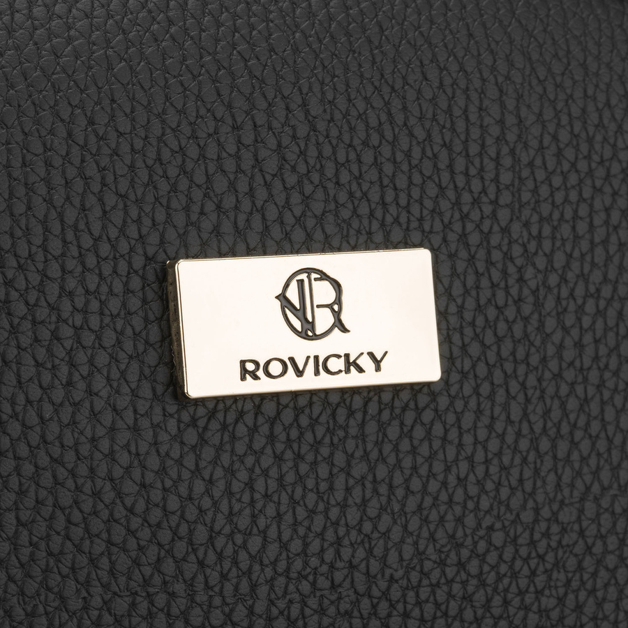 Schwarze Kosmetiktasche aus Öko-Leder mit Reißverschluss - Rovicky – Bild 4