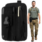 Schwarze Gürteltasche aus strapazierfähigem Polyester – Rovicky