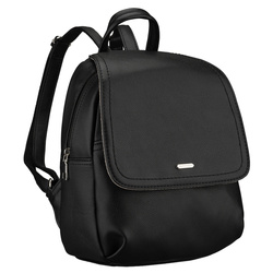 Schwarzer, urbaner Damen-Rucksack aus Öko-Leder – Rovicky