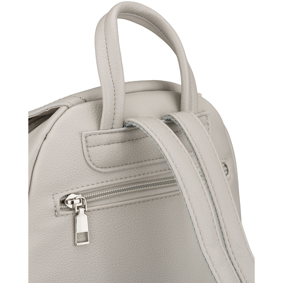 Grauer, urbaner Damen-Rucksack aus Öko-Leder – Rovicky – Bild 4