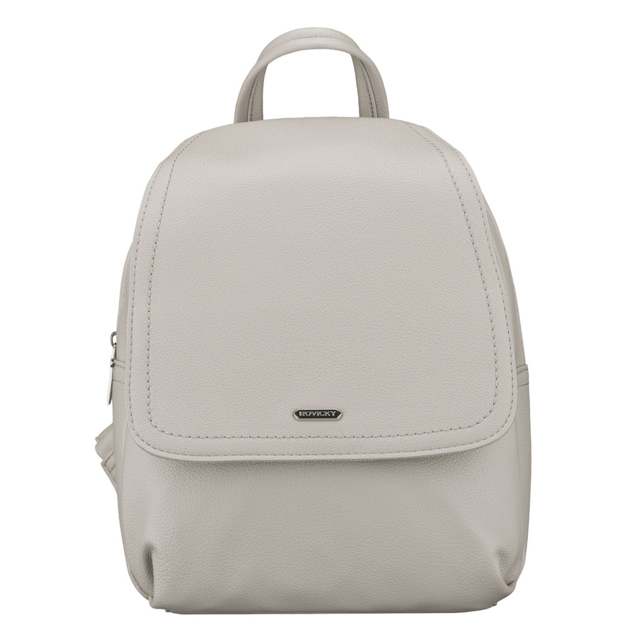 Grauer, urbaner Damen-Rucksack aus Öko-Leder – Rovicky – Bild 3