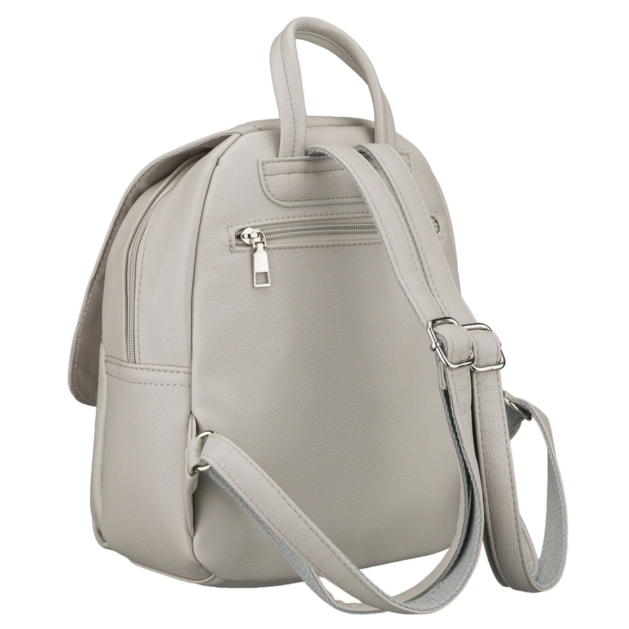 Grauer, urbaner Damen-Rucksack aus Öko-Leder – Rovicky – Bild 5