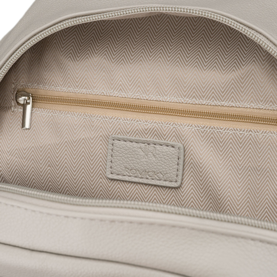 Grauer, urbaner Damen-Rucksack aus Öko-Leder – Rovicky – Bild 8