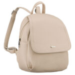 City Damen-Rucksack aus Öko-Leder in Dunkelbeige – Rovicky