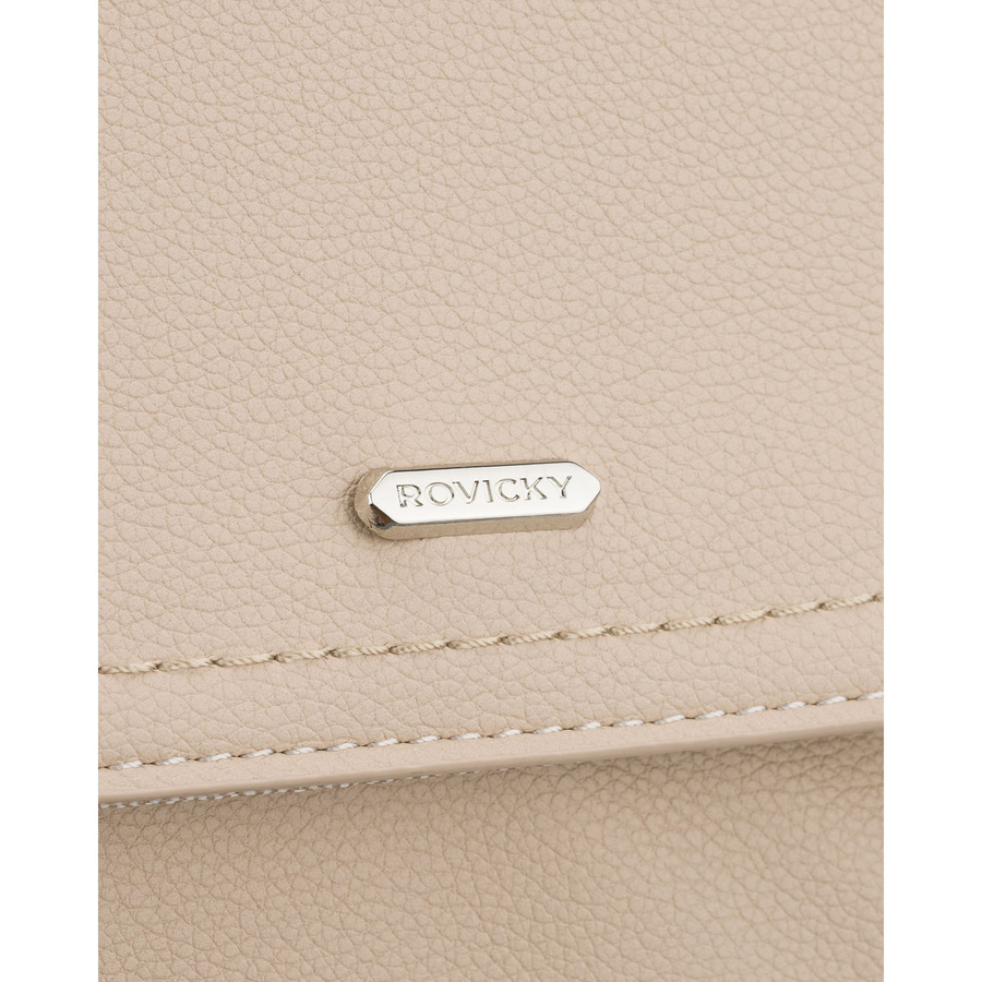 City Damen-Rucksack aus Öko-Leder in Dunkelbeige – Rovicky – Bild 3