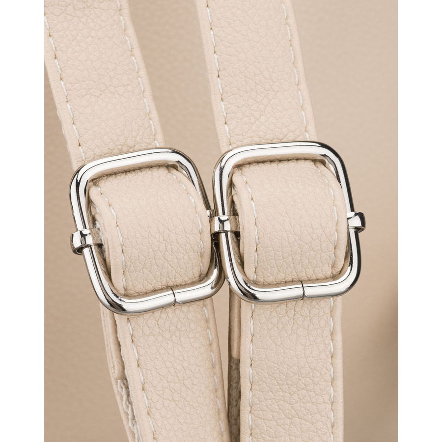 City Damen-Rucksack aus Öko-Leder in Dunkelbeige – Rovicky – Bild 5
