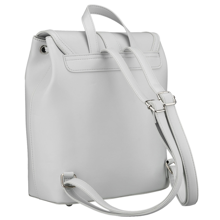 Geräumiger Damen-Rucksack aus Öko-Leder in Grau mit Schutzfüßen – Rovicky – Bild 4