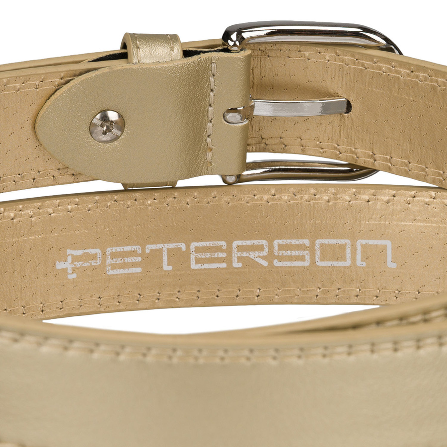 Beiger, schmaler Damen-Gürtel aus Öko-Leder – Peterson – Bild 7