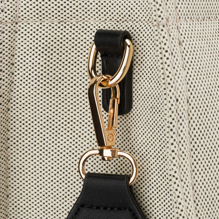 Großer Damen-Shopper in Beige-Schwarz aus Pomialid-Faser und Öko-Leder – Rovicky – Bild 7