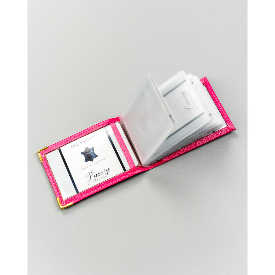Kartenetui aus Leder in Rosa – Bild 10