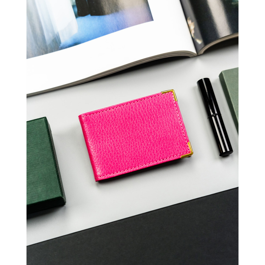 Kartenetui aus Leder in Rosa – Bild 2