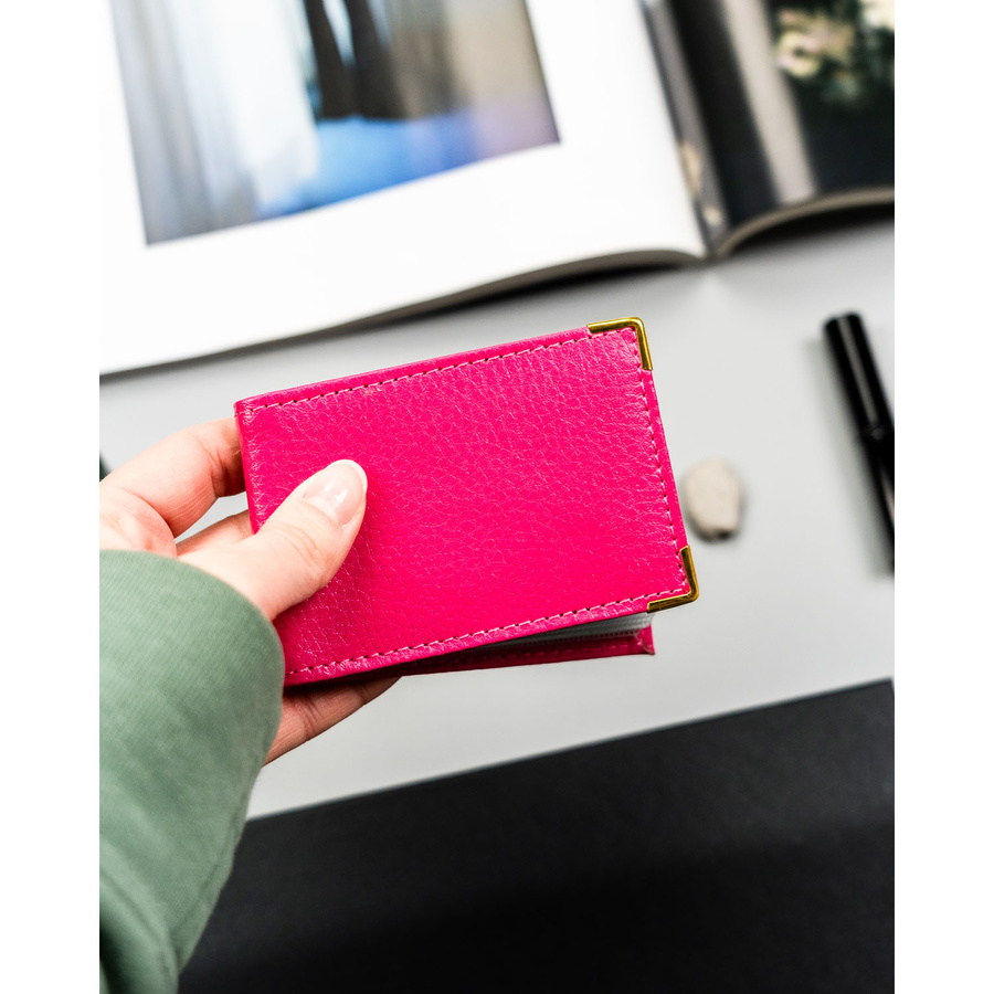 Kartenetui aus Leder in Rosa – Bild 5