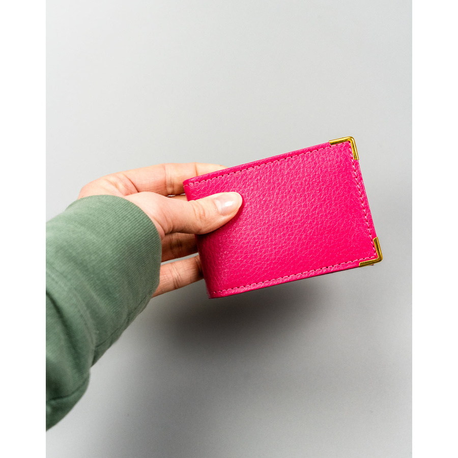 Kartenetui aus Leder in Rosa – Bild 6
