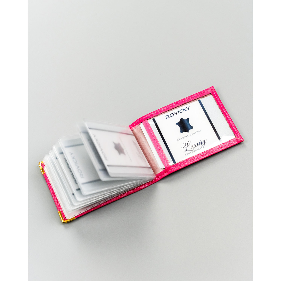 Kartenetui aus Leder in Rosa – Bild 9