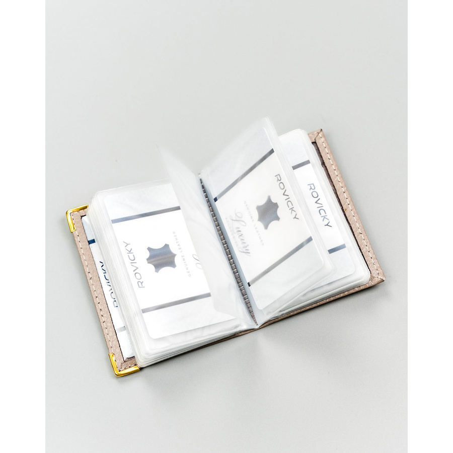 Beiges Kartenetui aus Leder – Bild 7