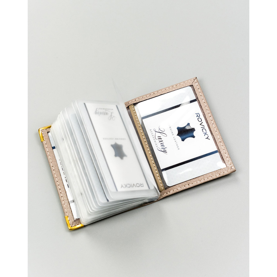Beiges Kartenetui aus Leder – Bild 8