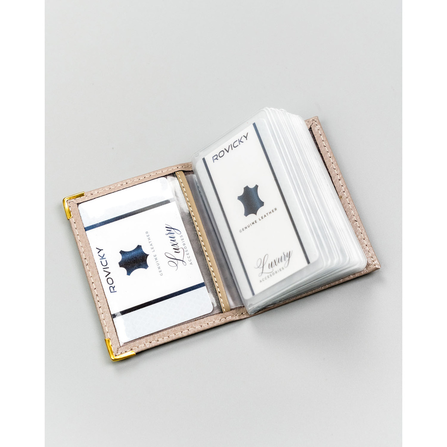 Beiges Kartenetui aus Leder – Bild 9
