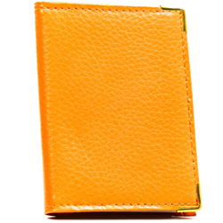 Orange Kartenetui aus echtem Leder