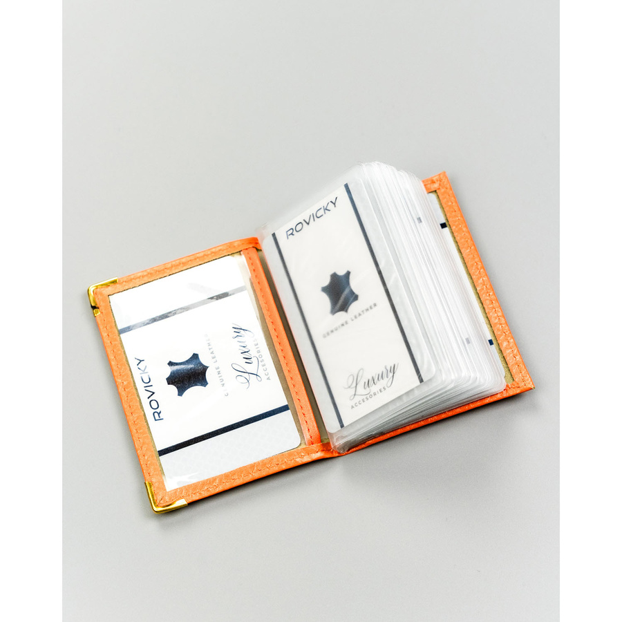 Orange Kartenetui aus echtem Leder – Bild 9