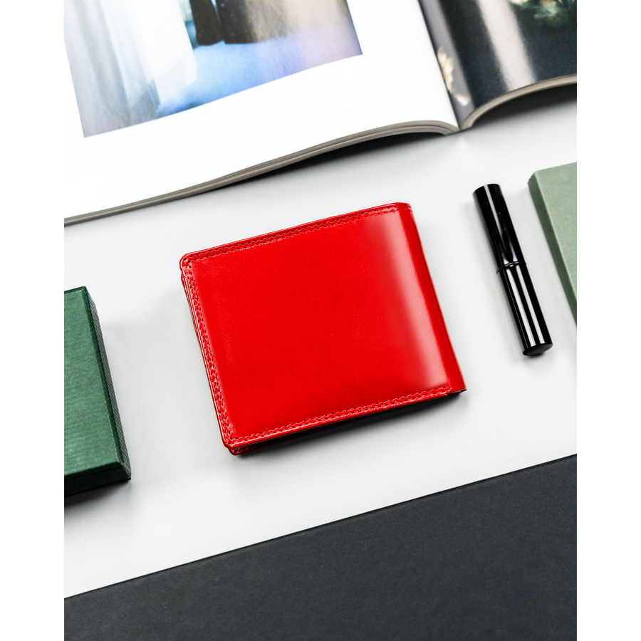 Kleines, horizontales, rotes Kartenetui aus Leder – 4U Cavaldi – Bild 5