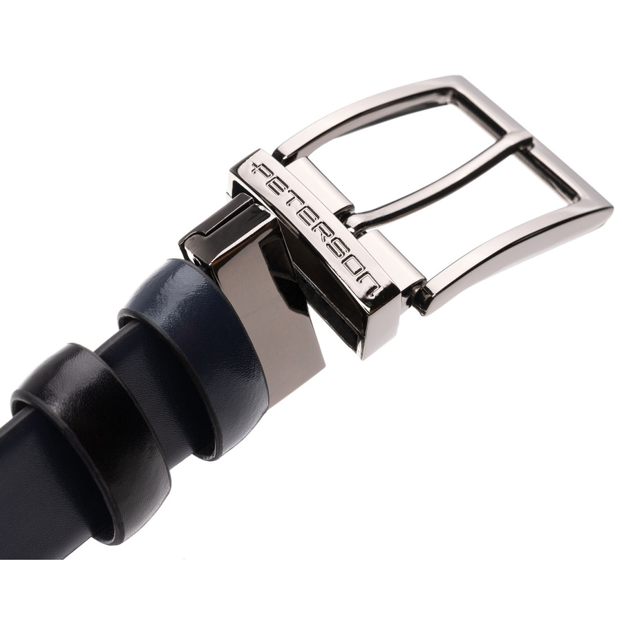 Geschenkset: beidseitiger Gürtel aus Leder in Marineblau und Schwarz - Peterson – Bild 12