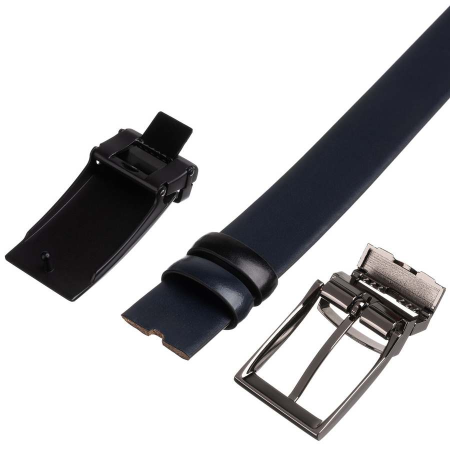 Geschenkset: beidseitiger Gürtel aus Leder in Marineblau und Schwarz - Peterson – Bild 14