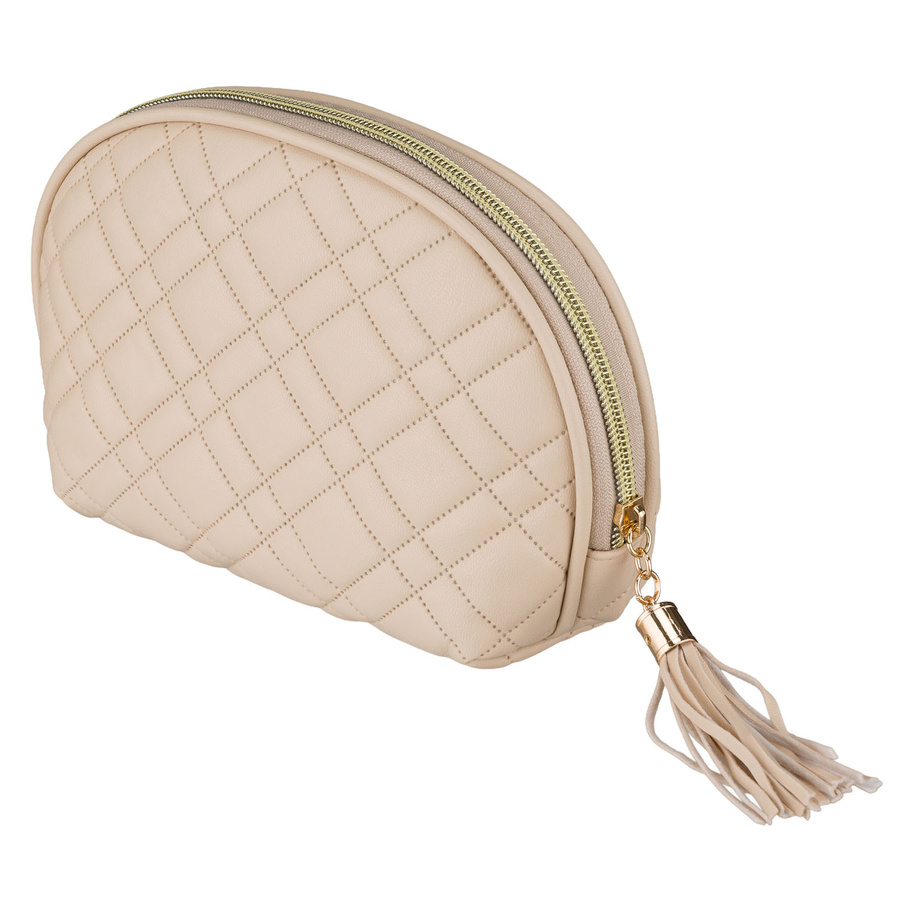 Kosmetiktasche aus synthetischem Material in Beige, einteilig mit Reißverschluss - Peterson – Bild 2