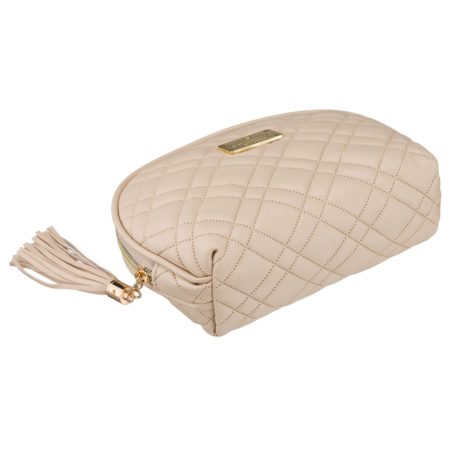 Kosmetiktasche aus synthetischem Material in Beige, einteilig mit Reißverschluss - Peterson – Bild 6