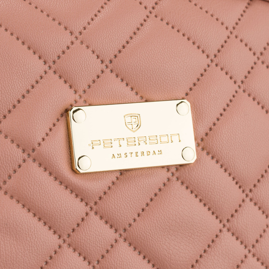 Rosa Kosmetiktasche aus synthetischem Material, einteilig mit Reißverschluss - Peterson – Bild 4