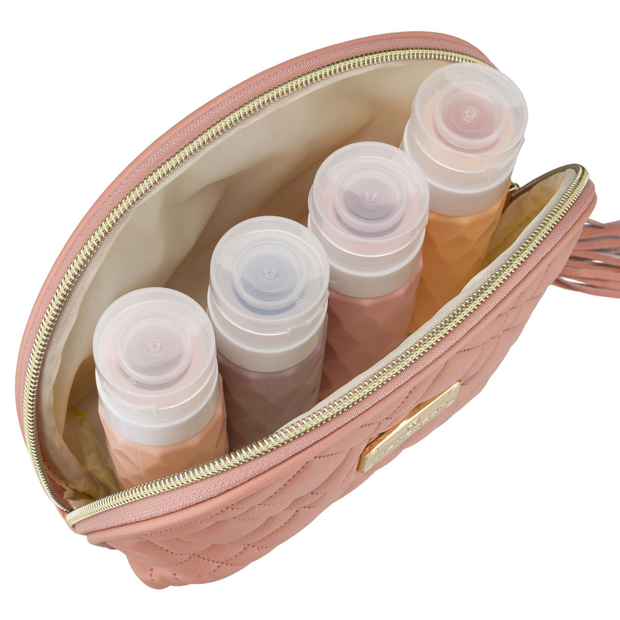 Rosa Kosmetiktasche aus synthetischem Material, einteilig mit Reißverschluss - Peterson – Bild 3