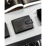 Schwarze Herren-Geldbörse aus echtem Leder mit RFID-System - 4U Cavaldi