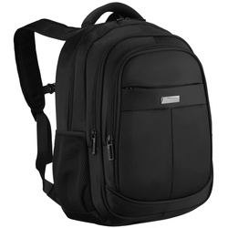 Städtischer, geräumiger Rucksack aus Polyester in schwarzer Farbe mit Laptopfach – Peterson