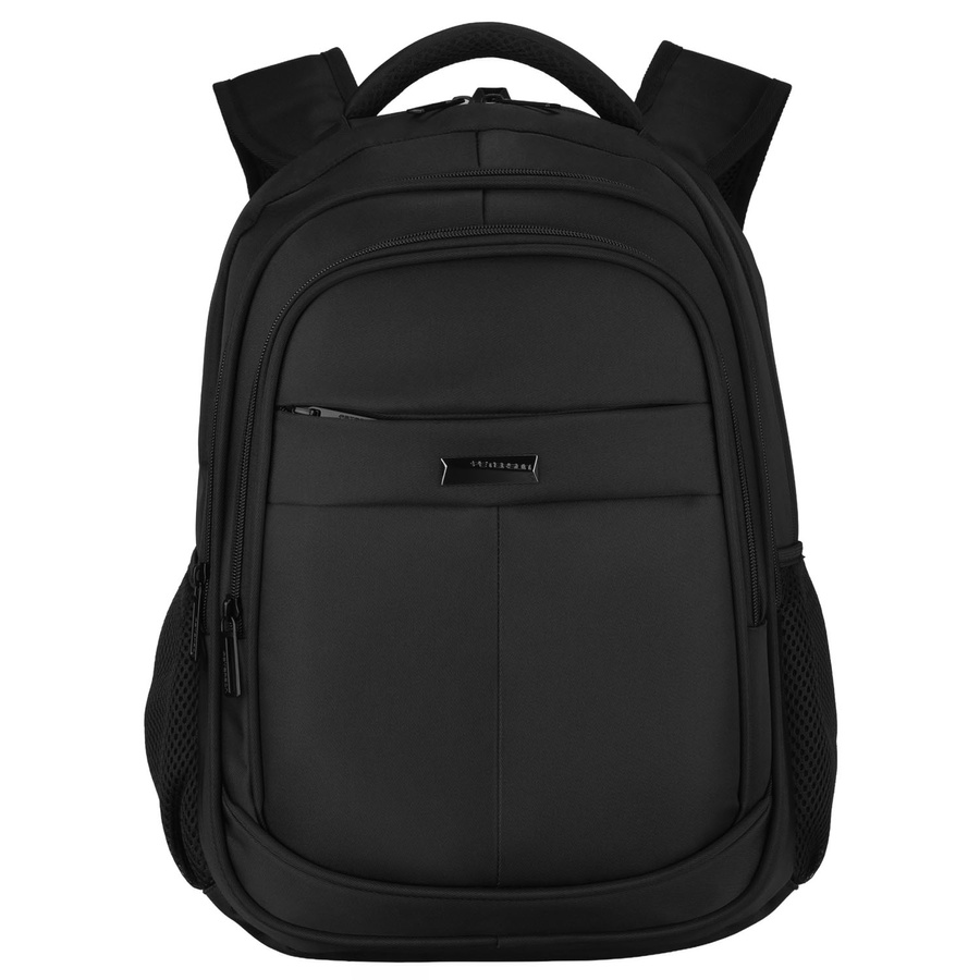 Städtischer, geräumiger Rucksack aus Polyester in schwarzer Farbe mit Laptopfach - Peterson – Bild 3