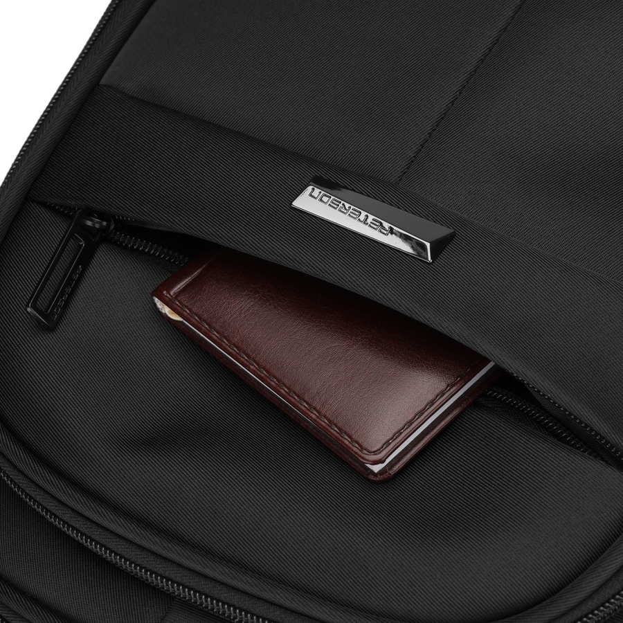 Städtischer, geräumiger Rucksack aus Polyester in schwarzer Farbe mit Laptopfach - Peterson – Bild 23