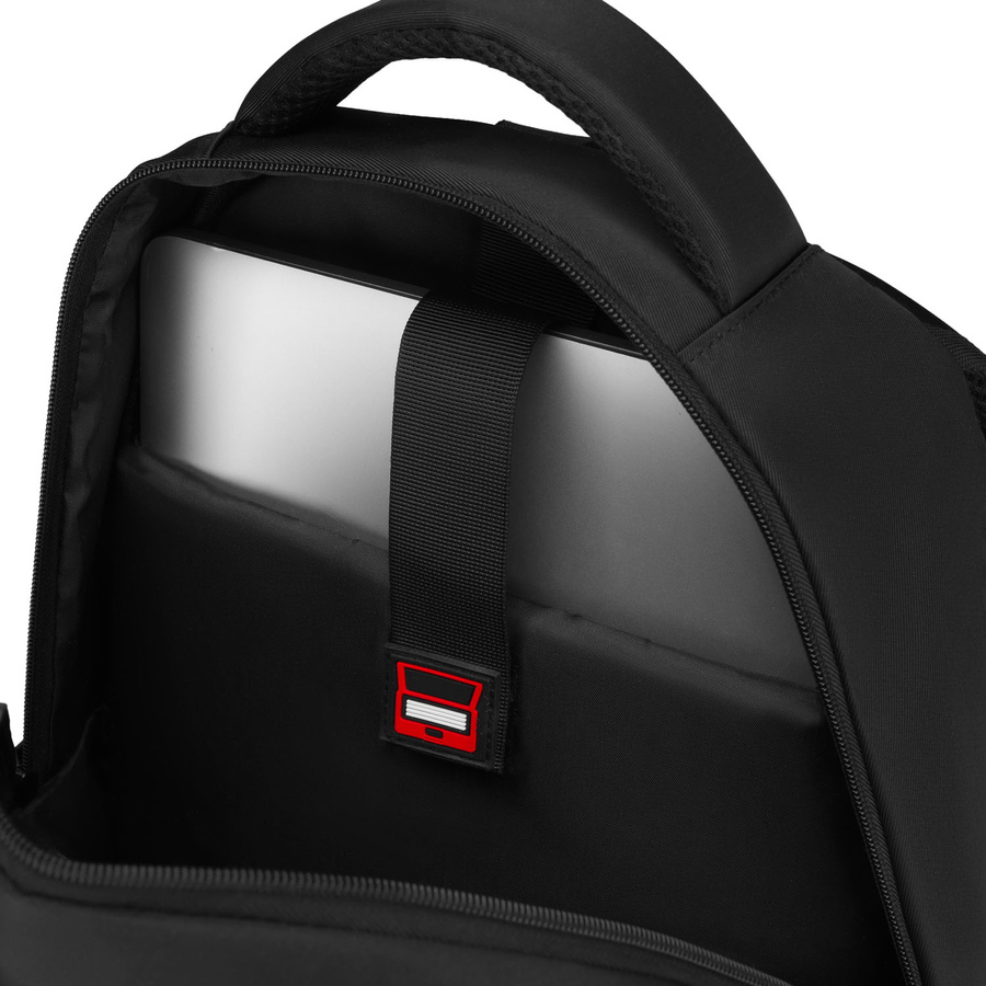 Städtischer, geräumiger Rucksack aus Polyester in schwarzer Farbe mit Laptopfach - Peterson – Bild 25